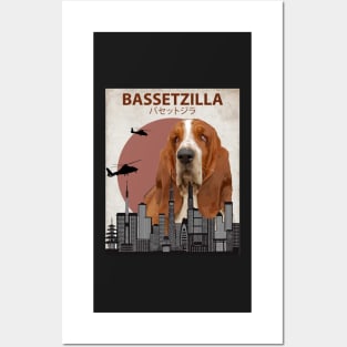 Bassetzilla – Basset Hound Giant Dog Monster Posters and Art